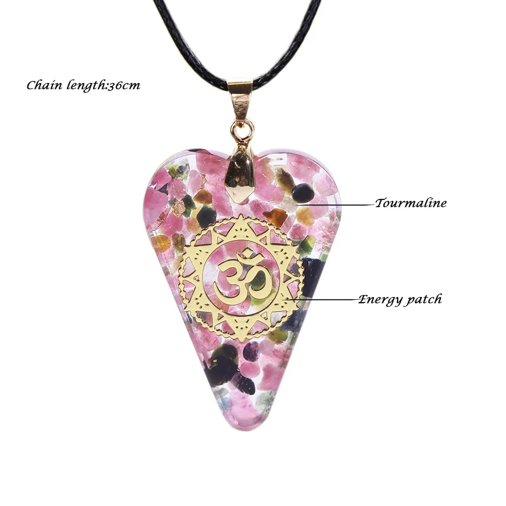 Pendant Necklaces Tourmaline Orgonite Necklace Crystal Heart Healing Crystals For Emf Protection Violet Flame Orgone_voghion.com
