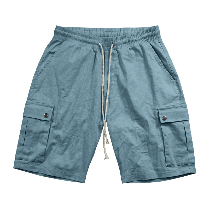 Men's Cargo Summer Trendy Casual Slim Fit Drawstring Thin Five-Point Shorts_voghion.com