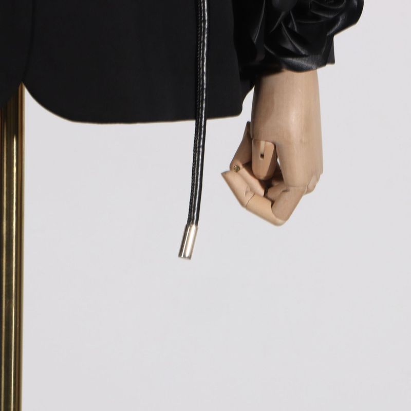 Women's Clothing temperament black three dimensional wer lace ing design long sleeved suit jacket_voghion.com