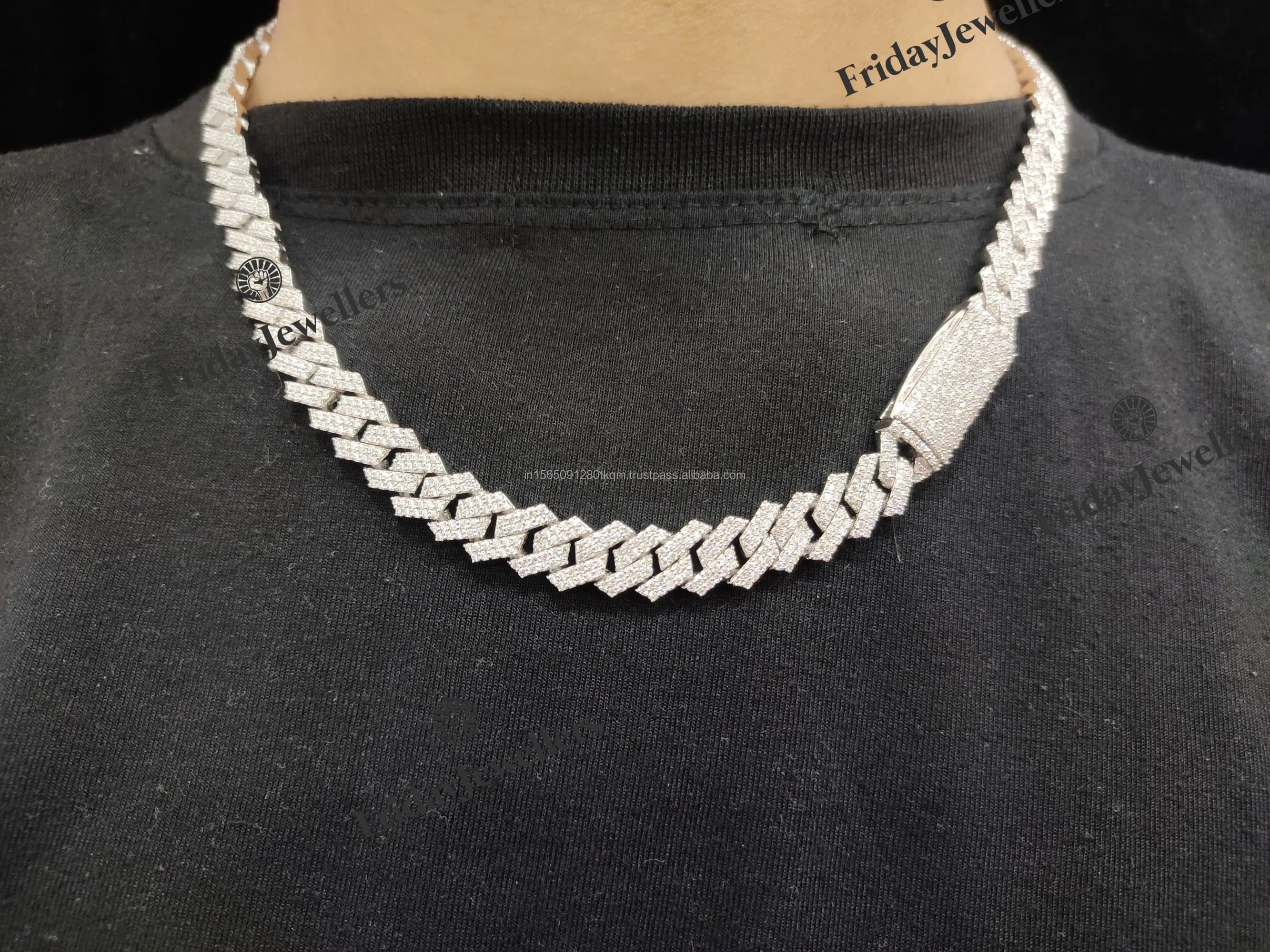 10 mm VVS Moissanit Diamant Hip Hop Miami Cuban Link Kette für Herren Hochzeitsschmuck erhältlich bei Export_voghion.com