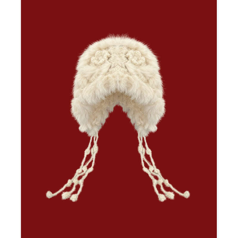 2024 New Rabbit Fur Knitted Woolen For Women's Autumn And Winter Atmosphere, Taking Pictures To Keep Warm,_voghion.com