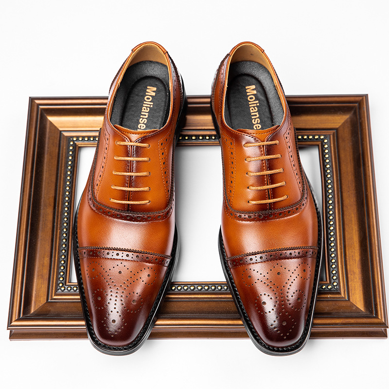 Große Brogue Herrenschuhe aus geschnitztem, modischem, atmungsaktivem Echtleder, Business, formelle Oxford-Hochzeitsschuhe_voghion.com