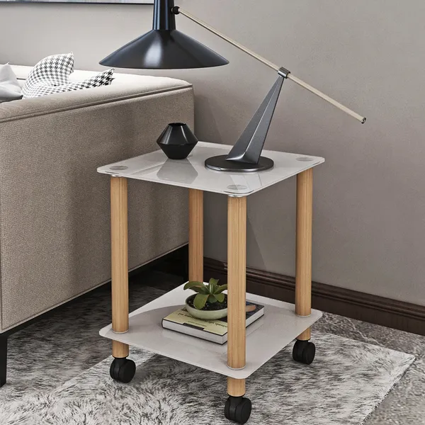 1-Piece Side Table ; 2-Tier Space End Table ; Modern Night Stand; Sofa Table; Side Table With Storage Shelve_voghion.com