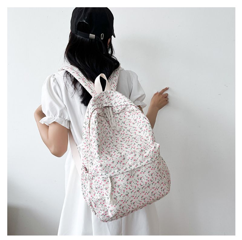 Schultasche weibliche kleine frische literarische Allgleiches Freizeit Blumenmädchen Student Rucksack_voghion.com