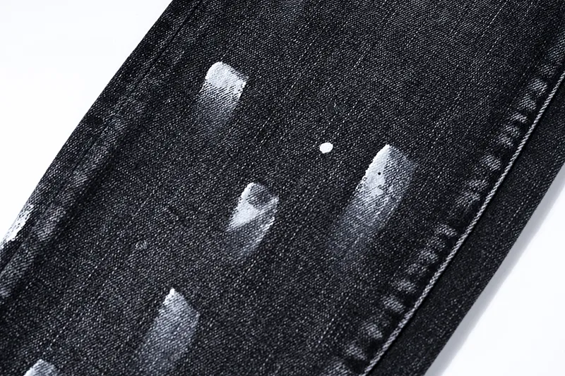 Men's Jeans 2025 Clothing Purples Stretch Slim Straight-leg Denim Trousers Europe American Trend Retro Ripped_mkmklike.com