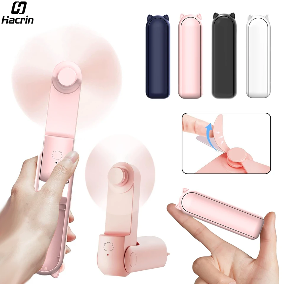 Handheld Mini Fan Portable Rechargeable Folding Pocket Fan_voghion.com