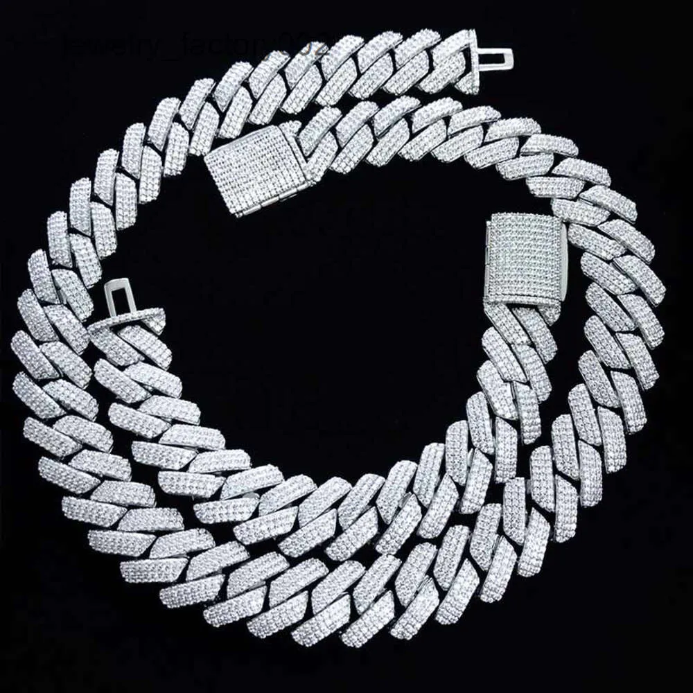 QianJian neue mode 9 zoll hip hop schmuck cuban link kette sterling splitter armbänder moissanite diamant_voghion.com