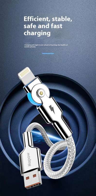 【Sklepowa wyprzedaż】Nadaje się do iOS 7/8/X/XR/11/12/13/14 ProMax Obrotowy szybki kabel danych, kabel do ładowania telefonu komórkowego XS_voghion.com