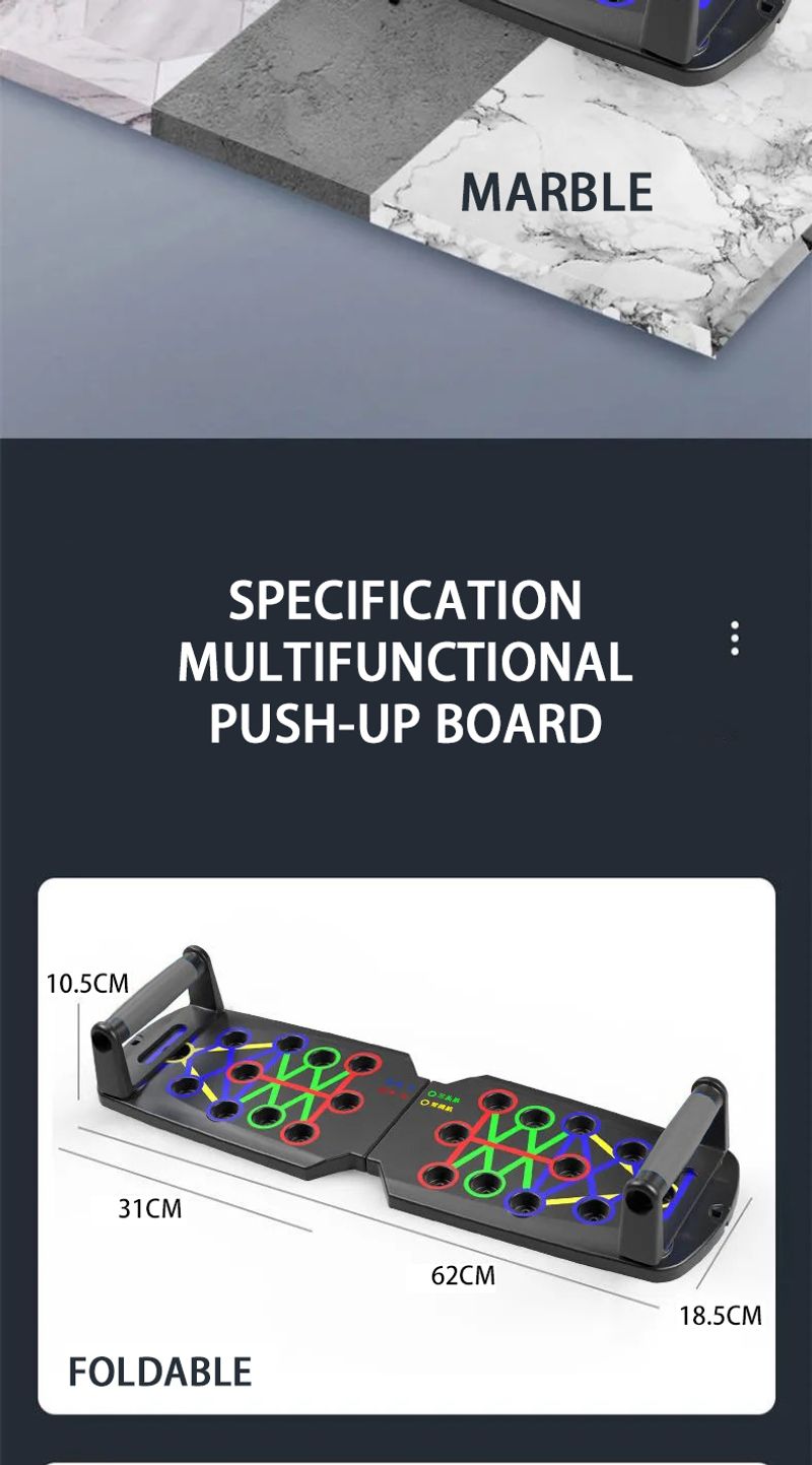 Board Tragbares, multifunktionales, faltbares Trainingsgerät Push-Up-Bar für das Heim-Fitnessstudio-Gerät Bodybuilding Fiess Sports_voghion.com