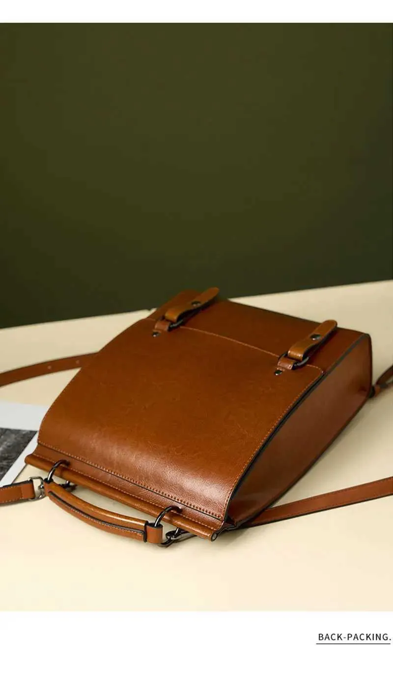 Vintage Lederrucksack Für Damen Klassischer College Stil Rucksack_voghion.com