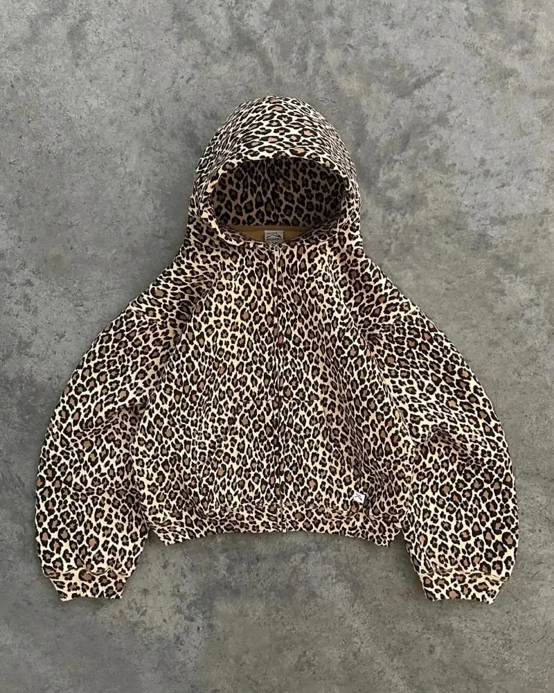 Felpe con cappuccio da uomo con stampa leopardata e maglione con cappuccio Veet retrò con felpa invernale calda e cerniera, oversize, unisex, larghe_voghion.com
