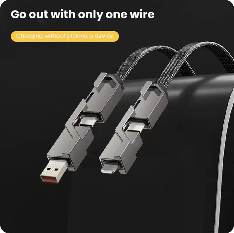 4 In 1 PD 100W USB Type C Data Charging For IPhone 16 15 14 13 Samsung Xiaomi Redmi Huawei Wire Cable Fast Charger_voghion.com