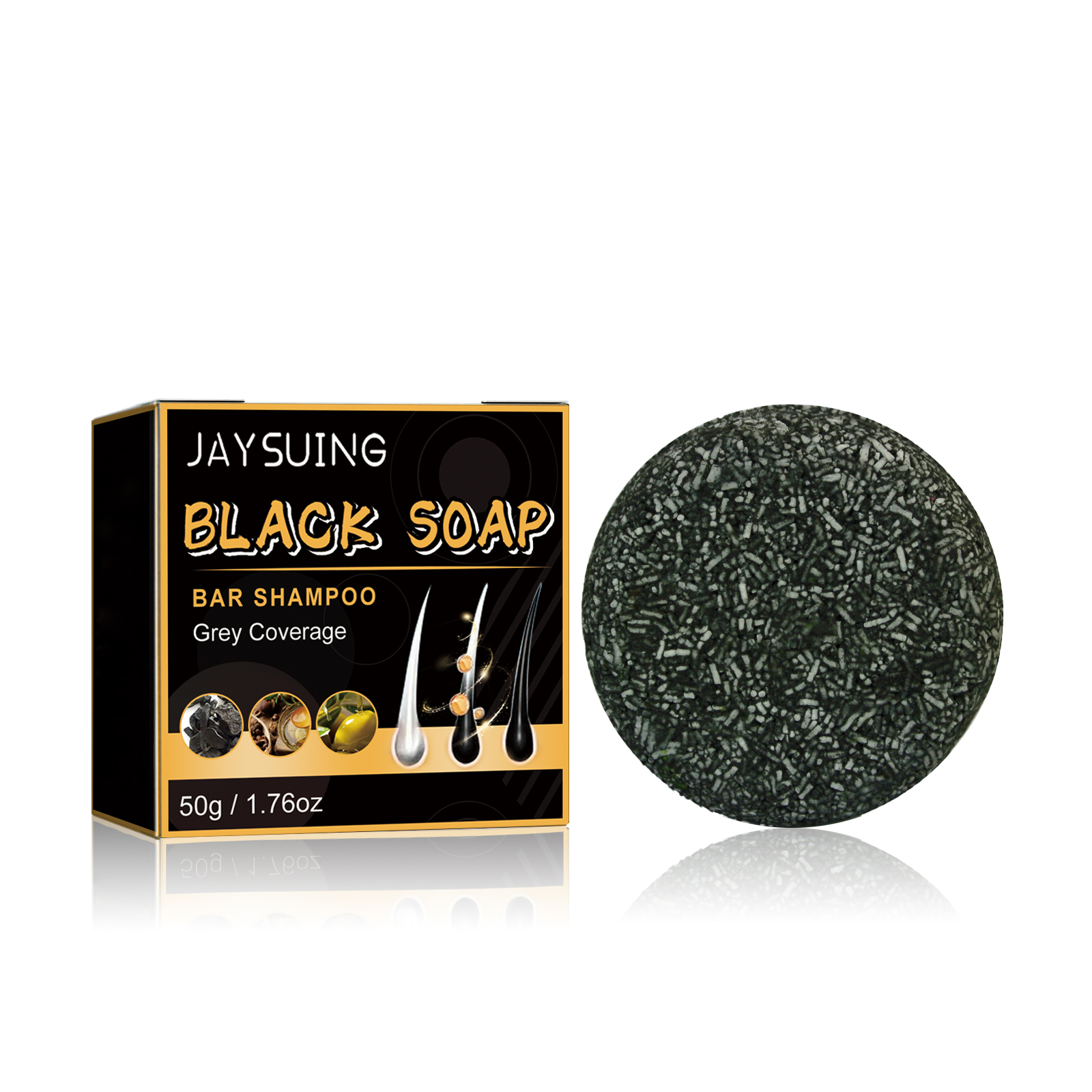 Jaysui Soap Black Thick Care Rengörande hårbotten Mjukt och starkt hårschampo_voghion.com