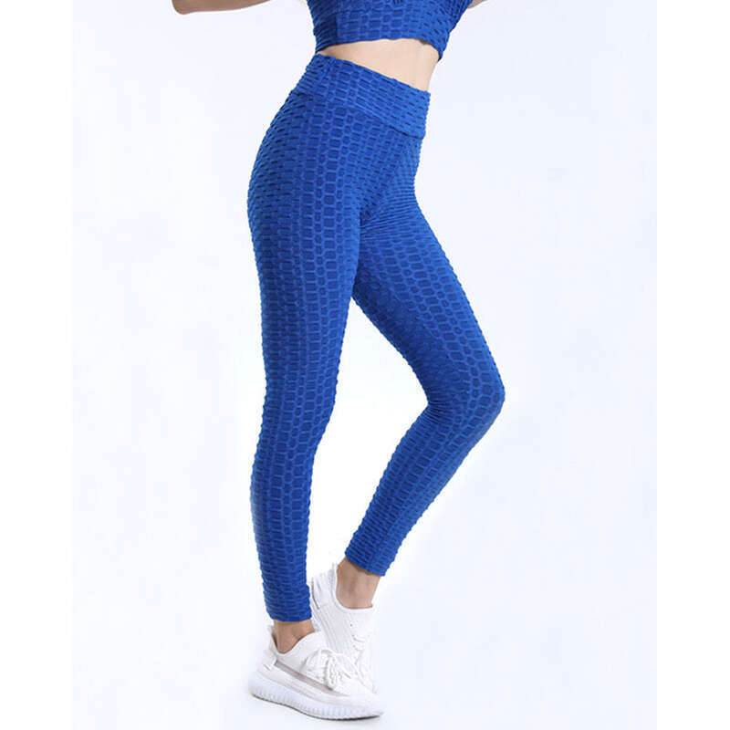 Leggings Fitness Elastesch Übung Hüfthebend Héich Wait Enk Hosen Atmungsaktiv Jacquard Iwwerdimensionéiert Bubble Yoga_voghion.com