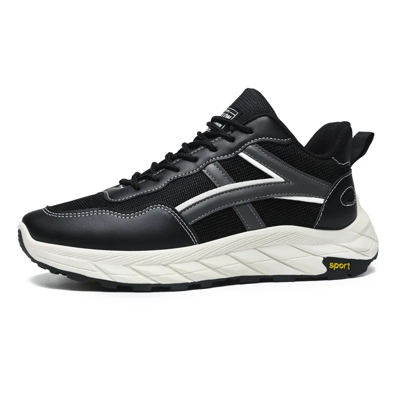 Breathable Mesh Running Casual Sneakers For Men In Black_voghion.com