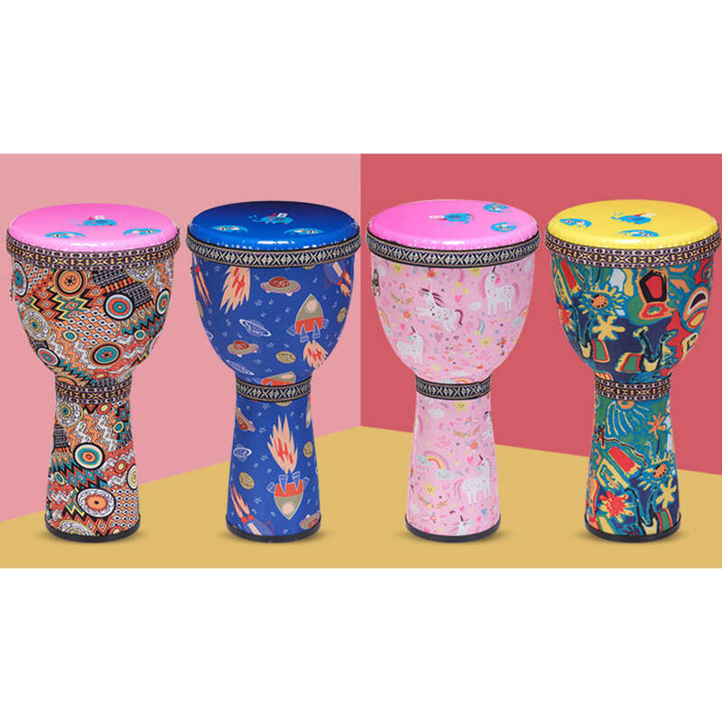 Drum 8-inch Kindergarten Children's Ultra Lightweight PVC Sheepskin Fabric Hand Drum 10 Inches_voghion.com