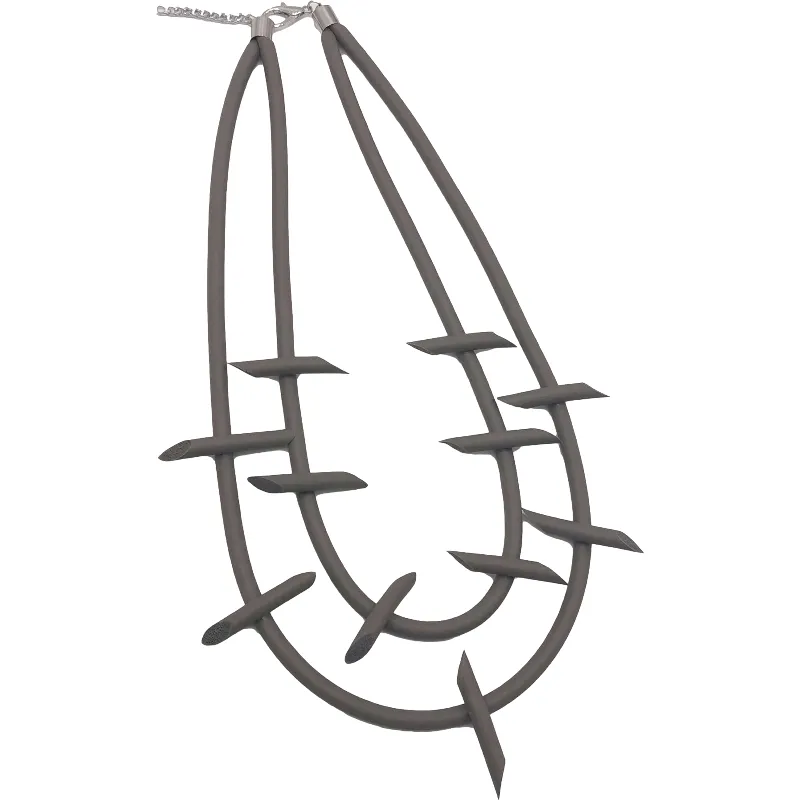 Catene Collana in gomma fatta a mano per le donne Boho Ciondoli Gotico Semplice catena Choker Moda coreana Gioielli fai da te a strati_voghion.com