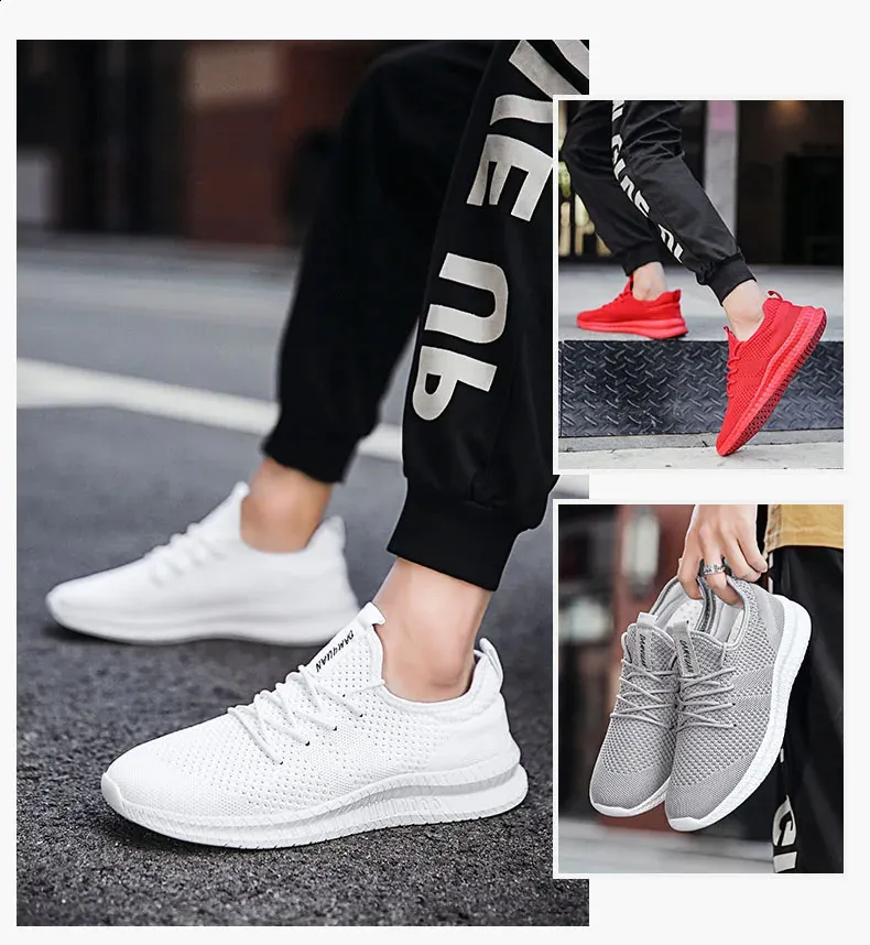 Baskets décontractées printemps-été tendance et confortables en maille pour hommes, chaussures Zapatos Hombre, grande taille 36-46 250122_voghion.com