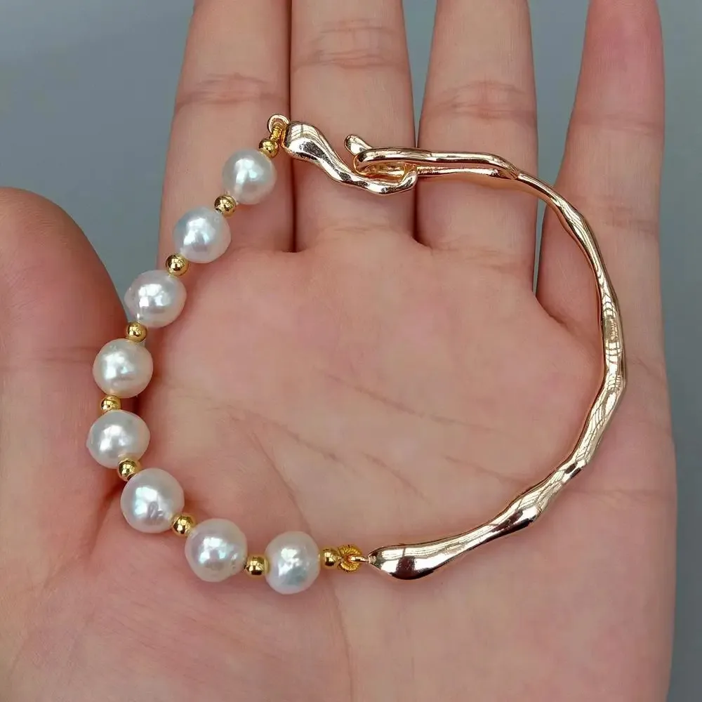 Bracelet en perles d'eau douce avec jonc en perle naturelle_voghion.com