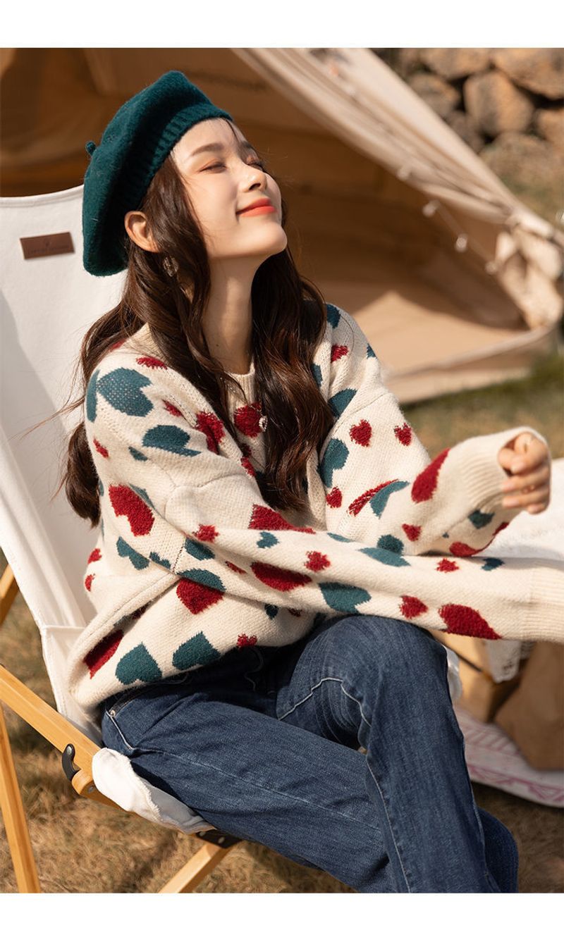 Love soft sticky sweater women in autumn winter, loose and versatile for short knit top, stylish new style_voghion.com