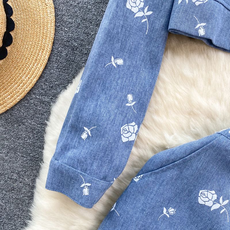 Cardigan court imprimé pour femmes, jupe polyvalente, ensemble deux pièces à la mode_voghion.com