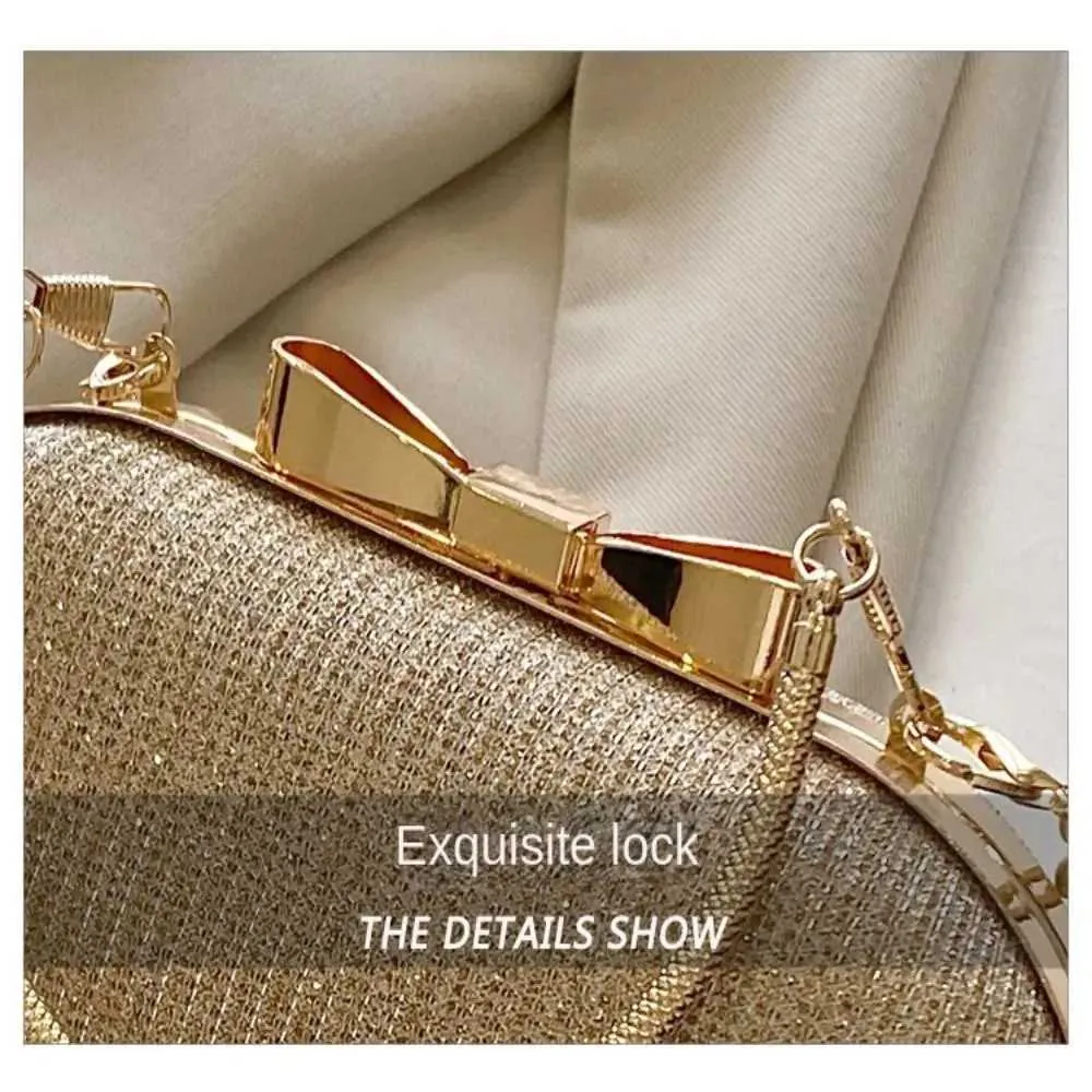 Geantă de seară pentru femei, geantă de mână strălucitoare în formă de inimă, geantă de umăr metalică cu lanț la modă, geantă crossbody pentru femei, purseC241218_voghion.com