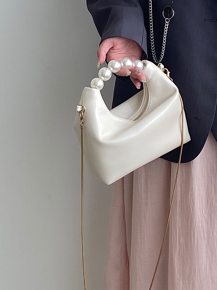 Petit sac à bandoulière de niche pour femmes avec un design de perles fraîches 2024 avec un sens de la chaîne et un sac à boulettes à main_voghion.com