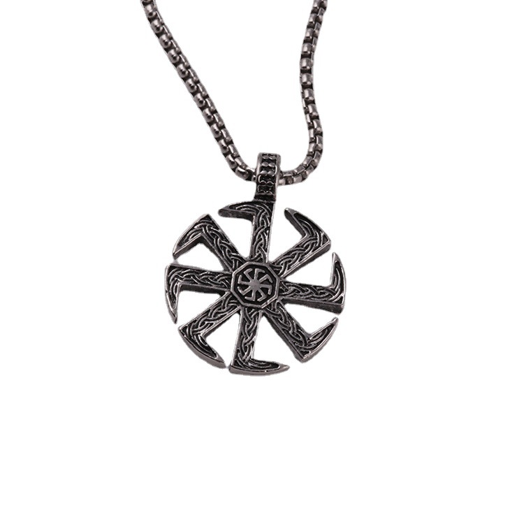 Hot selling hip-hop style Slavic talisman pendant hot sun necklace, men's and women's fashion decorative chain_voghion.com