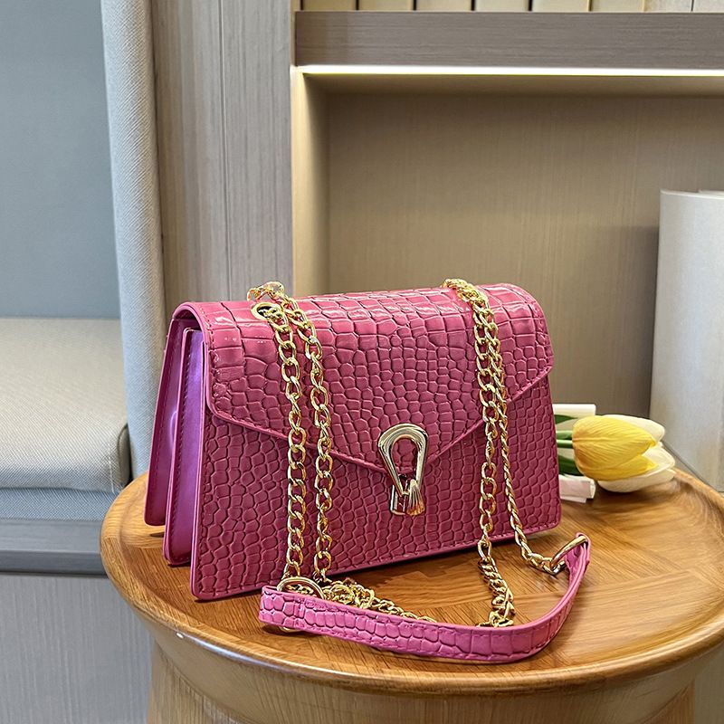 Krokodil Muster Schulter Taschen Für Frauen Mode Ketten Squre Tasche Geldbörse Weiblichen Pu Leder Crossbody Handtasche_voghion.com