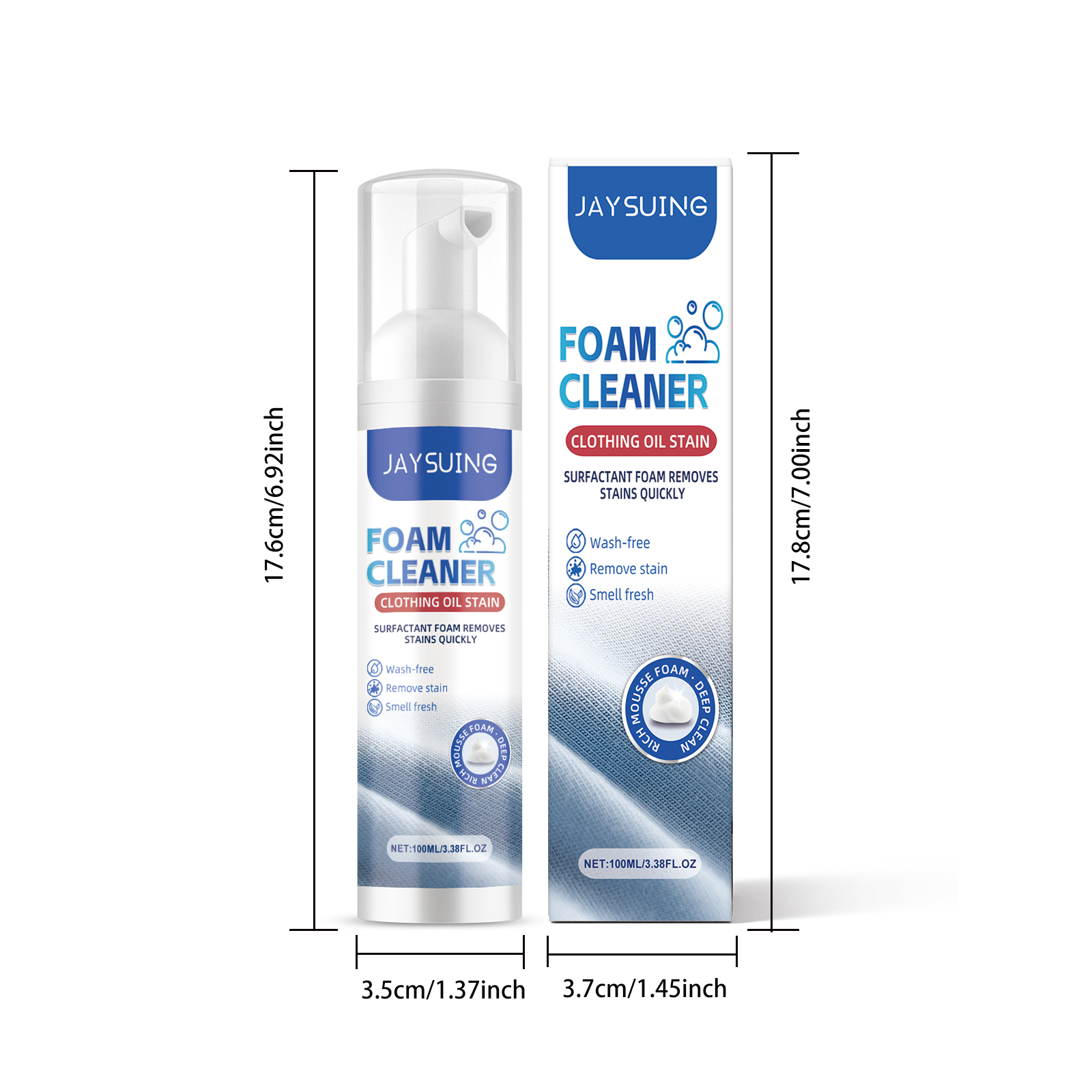 Jaysuing Clothing Oil Stain Foam Cleaner To Remove Stubborn Stains Leave Fragrance Clean Clothing Stain Remover_voghion.com