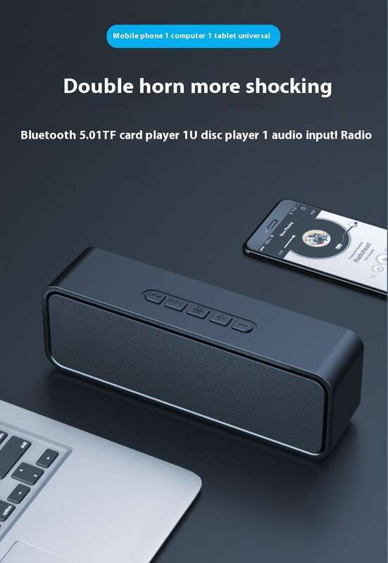 【37000 heraankopen】 Mobiele draadloze subwoofer, Bluetooth, stemomroeper met hoog volume, kleine computer_voghion.com