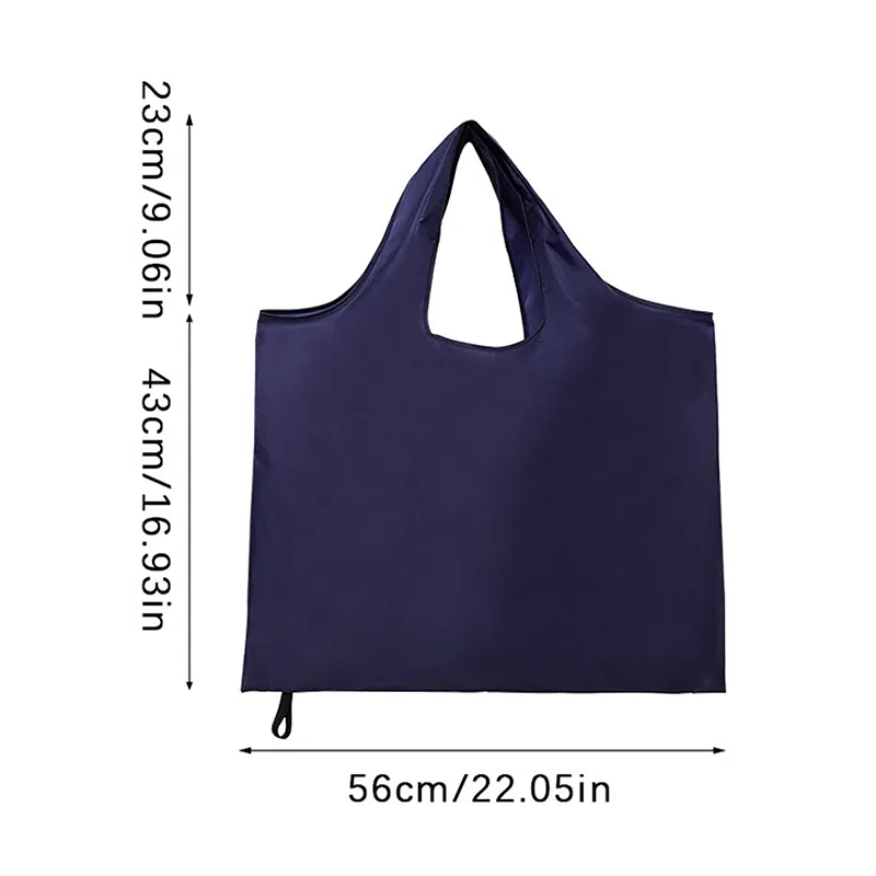 Solid Color Foldable Shopping Reusable Grocery Eco-Friendly Shoulder Handbag For Travel Supermarket Tote Bag_voghion.com
