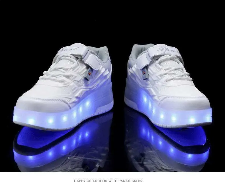 Düz Paten Erkek Kız Yanıp Sönen Işıklar İki Tekerlekli Paten Ayakkabı Led Işıklı Işıklı Spor Ayakkabılar Açık Hava Günlük Ayakkabılar_voghion.com