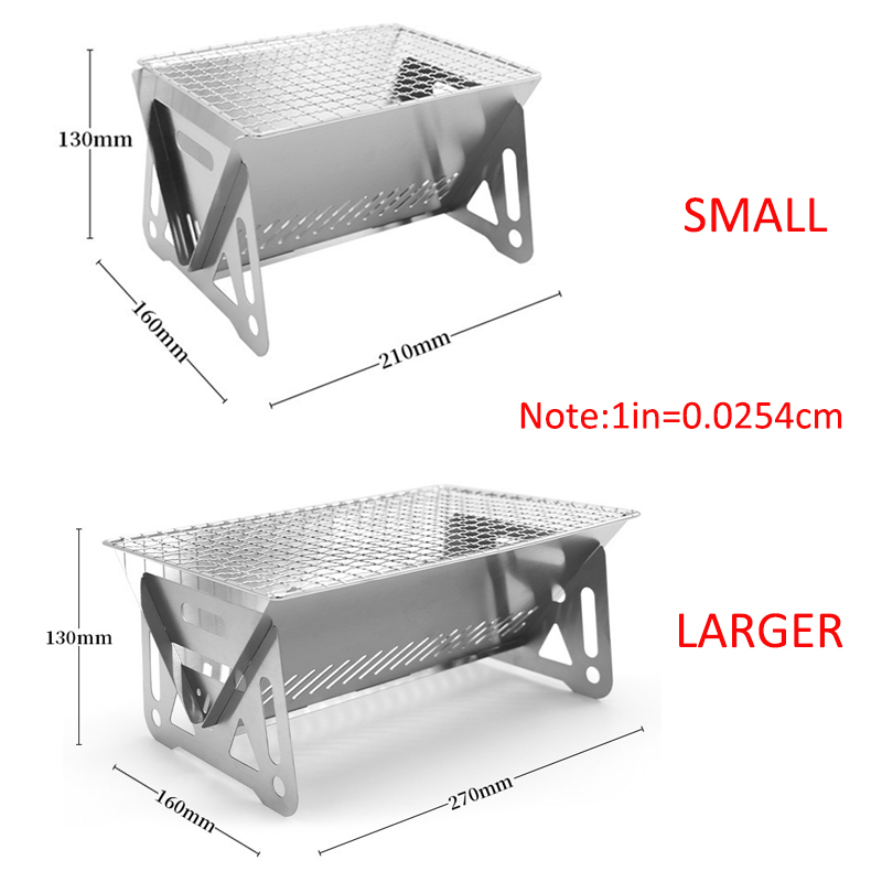 Tragbare Klappbar Grill Heizungskachelen Multifunktions Camping BBQ Grill Rack Netz Brennholzkachelen Edelstahl Grillgrill_voghion.com
