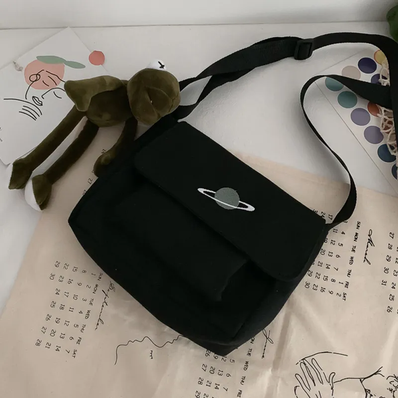 Sac messager en toile pour étudiantes, petit format carré, tendance, polyvalent, à bandoulière, pour jeunes filles_voghion.com