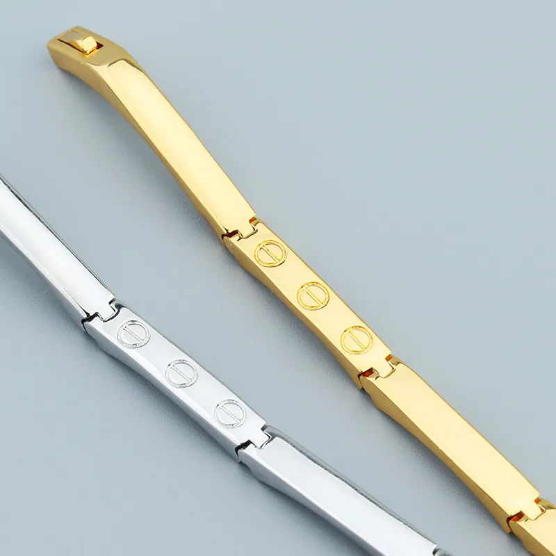 bamboo gold sliver Leopard Diamond Bangle bracelets chain Love Designer for women men open couple fashion designer_voghion.com