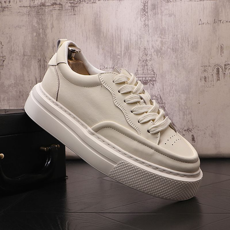 Lässige Brettschuhe mit dicker Sohle, niedriger Schnitt, vielseitige, schlichte koreanische Version für Herren, trendige_voghion.com