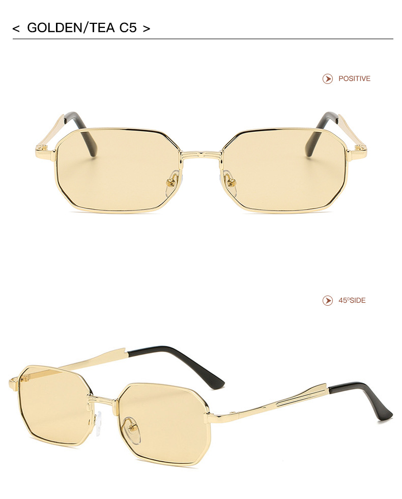 Moda Uomo stretto moda rettangolo donna metallo occhiali da sole di marca di lusso 2024 Classico Oculos Masculino lenti UV400_voghion.com
