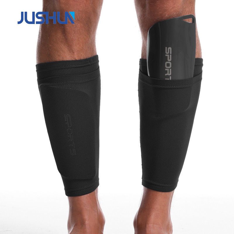 Double layer breathable men's mid length leg protection fi insertion board set, football anti slip sock set_voghion.com
