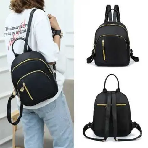 Zaino da scuola in nylon alla moda nero per ragazze adolescenti Mini per ragazze Borsa da viaggio a tracolla Zaino da donna C241011C241011_voghion.com