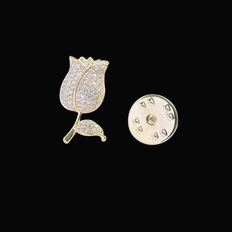 Koreaanse versie elegante kleine kraagdecoratie, tulp zirkoon broche, universele anti-glare kleding hoed accessoires,_voghion.com