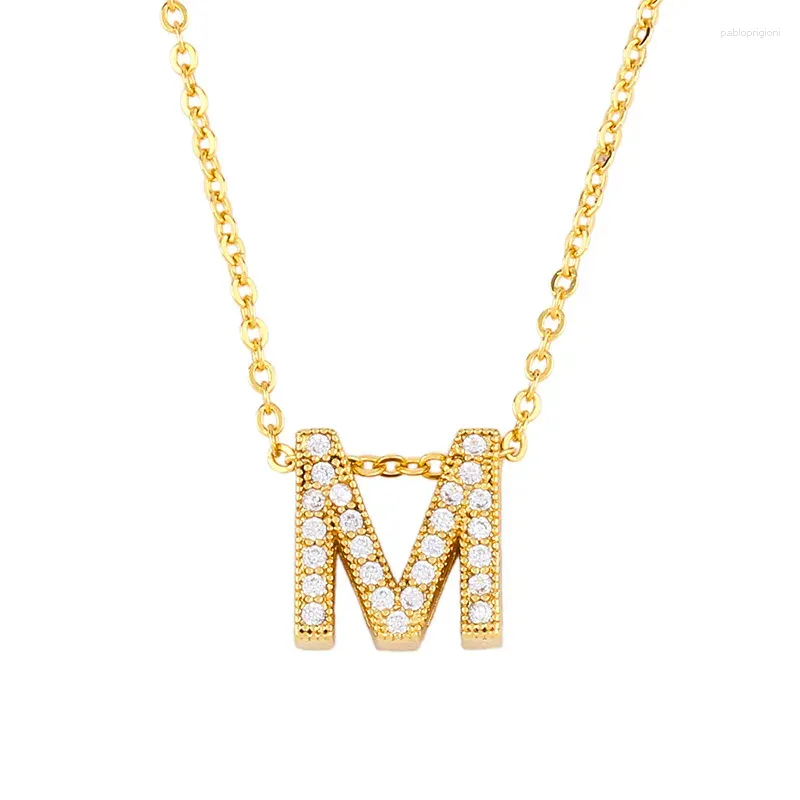 Initial Letter Necklace Pendant Gold Alphabet A To Z Personalised_voghion.com