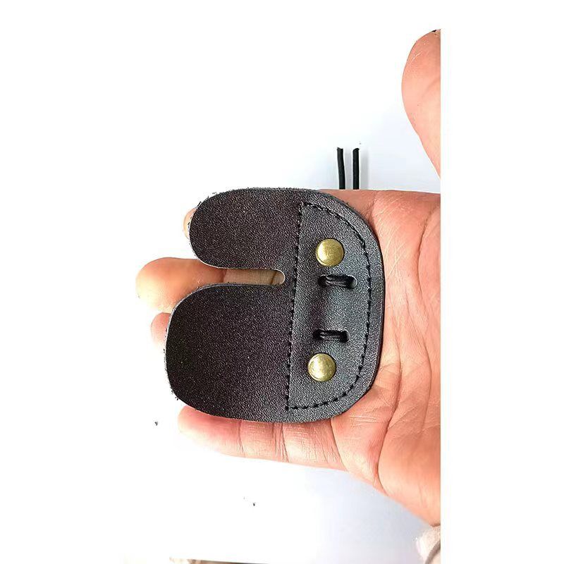 Apărătoare de degete dublă din piele de vacă maro, neagră, pentru tir cu arcul, arc recurv tradițional și protecție pentru săgeți_voghion.com