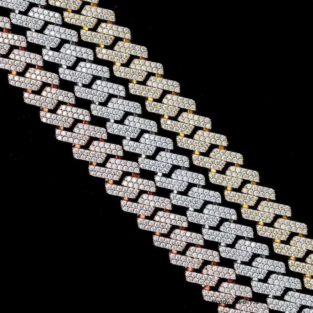 Super September Custom Iced Out Hip Hop Sier Link Necklace Pass Diamond Tester Vvs Moissanite Cuban Chain Bracelet Men_voghion.com