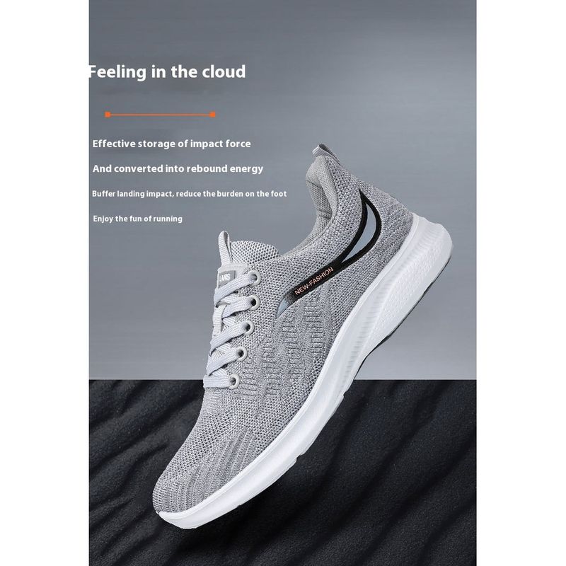 Scarpe da corsa casual versatili da uomo, estive, nuove, con suola spessa, in mesh traspirante, intrecciate, con motivo a mosca, marea_voghion.com