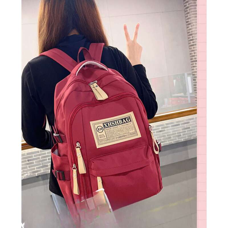 Korean Version Of Large-capacity Simple Color Solid Middle School Students, College Students Backpacks_voghion.com