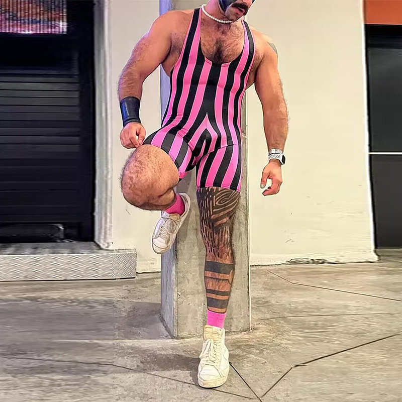 men's clothing men's sports fitness body shaping jumpsuit indoor gymnastics crotch pants sexy clothes for men_voghion.com