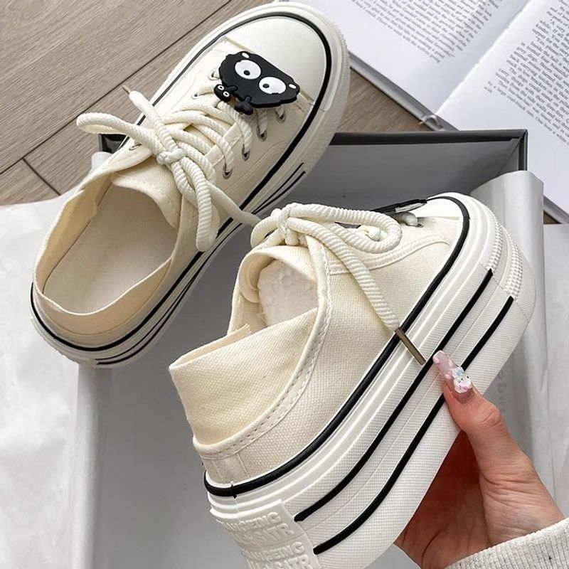Versiune coreeană, cu talpă groasă, albă, casual, pentru femei, vara anului 2024, pantofi sport la modă, noi, pentru creșterea înălțimii și versatili_voghion.com