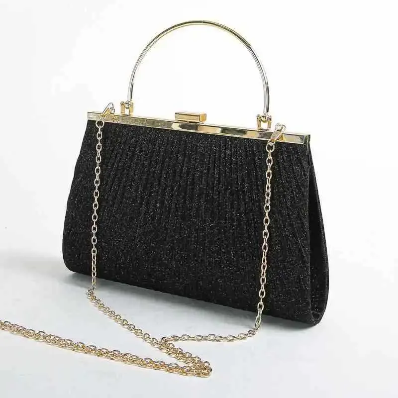 Heißer Verkauf Mond Aprikose Abend Kupplung Partei Kette Schulter Tasche Weibliche Pailletten Hochzeit Geldbörse Handtasche für WomenC241211_voghion.com