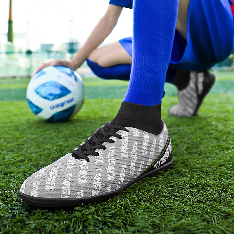 Männer Outdoor Hot Sale Ultraleicht Fussballschuhe High-Top FG/TF Professionell Laang Spikes Knöchel Unisex Komfort Fussball_voghion.com